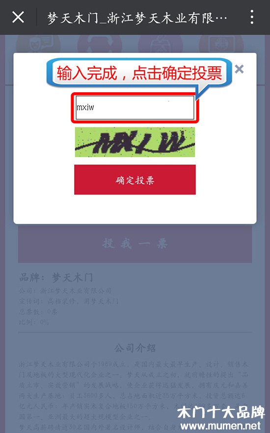 2017中国木门十大品牌网络评选验证码答疑
